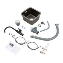 YUNRUX Kitchen Sink With Faucet, Modern Sink, Single-Bowl Sink - 黑色 - 查看 7