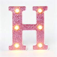 1個16cm/6.3英吋玫瑰粉LED發光字母燈，電池供電家居裝飾字母燈，適用於婚禮求婚、生日派對裝飾、週年紀念裝飾、臥室桌面字母燈及房間牆面裝飾字母 - 深粉紅色 - 查看 19