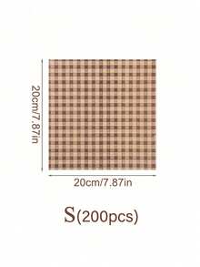 200/100/50 Blatt braunes kariertes fettabweisendes Wachspapier, geeignet zum Backen, Picknick, Brotkorb-Auskleidung, Sandwich, Kekse, Brot, Burger, ölresistente Verpackung - Verschiedenfarbig - Übersicht 13