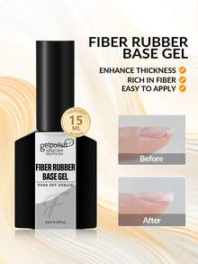 GELPOLISH 15ML Fiber Nail Repair Gel For Broken Nails, Fiber Rubber Base Gel Transparent Nail Repair Gel, Gel Nail Strengthener For Thin Nail Extend Short Nails - Clear - View 4