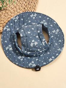 Topi Matahari Poliester dengan Hiasan Telinga Lucu, Anti Selip, Dapat Diatur, Perlindungan UV, Cocok untuk Anjing Peliharaan Kecil untuk Dipakai di Luar Ruangan pada Musim Semi, Gugur, dan Dingin - Biru - View 5