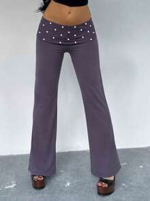 Fall Party Outfits Casual Bottom For Women Night Street Wear Pants For Going Out And Back To School Clothes - Purple - View 6