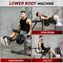 Seated Leg Extension And Curl Machine, Adjustable Plate Loaded Lower Body Training Machine For Leg Extension, Leg Curl And Glute Exercises - Black - View 3