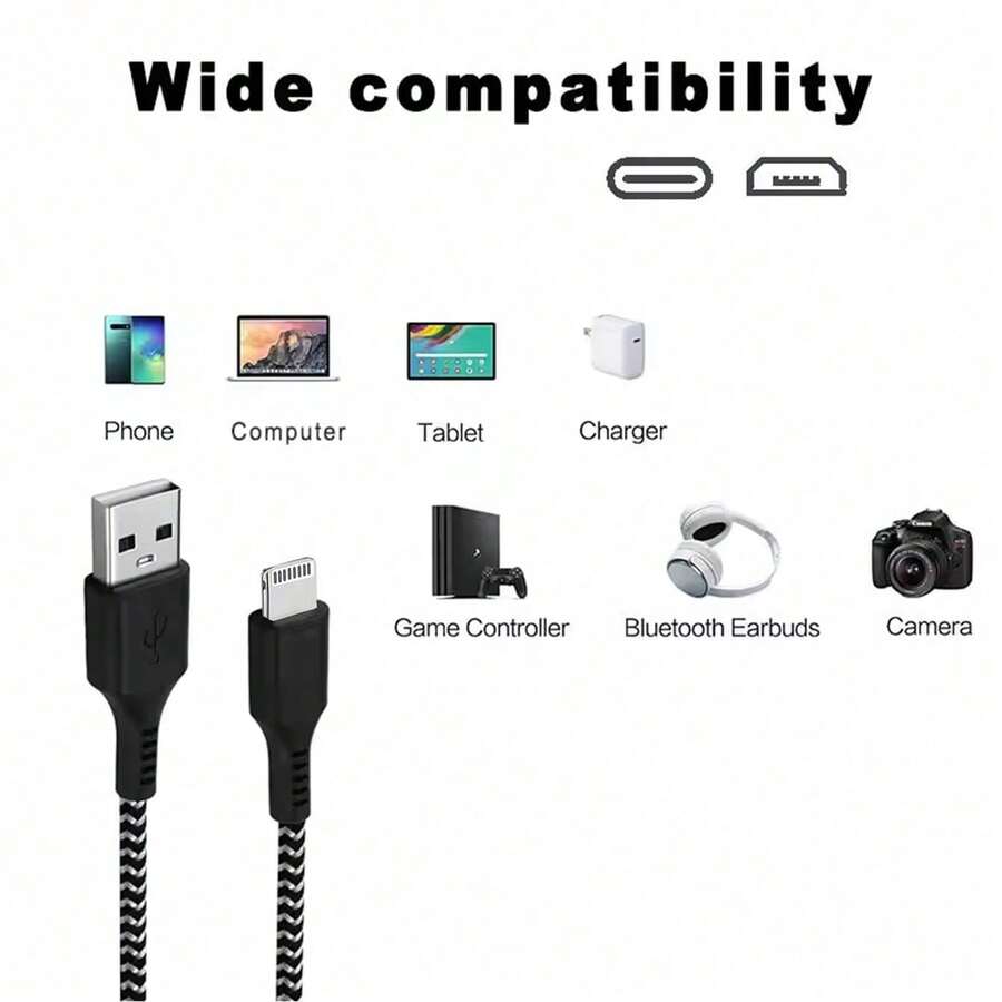Kabel Pengisian Cepat (Bersertifikasi MFi) Kompatibel dengan iPhone, Kompatibel dengan iPhone 14/13/12/12 Pro Max/11/Xs Max/XR/X - MultiWarna - View 1