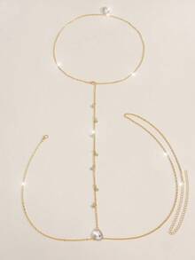 1pc Elegant Sexy Raindrop Chain Backless Necklace, Suitable For Women Any Occasion - Star - View 7