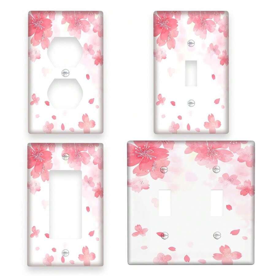 1pc 1Gang/2Gang Cherry Light Switch Covers Wall Plate Decorative Switchcover Electrical Switchplate Country Bathroom Decor