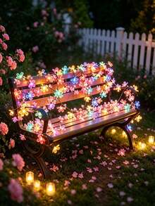 Solar Powered Cherry Blossom String Lights, Multiple Lighting Modes, 2 Color Options, Perfect For Decorating Garden Patio, Deck Fence, Adding Charm To Garden Furniture And Holiday Party Decorations - Solar Powered Cherry Blossom Light - View 14