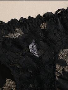 5pcs Set Solid Color Floral Lace Print Scalloped Design Comfortable Sexy Women's Triangle Panty Set, Suitable For Daily And Special Occasions - Multicolor - View 8
