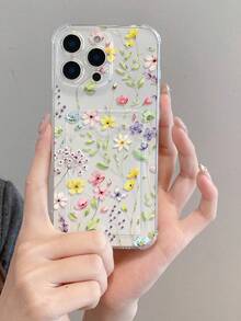 1件時尚創意全螢幕彩色花卉圖案TPU防摔手機殼，可用作節日禮物，適用於Apple 11 12 13 14 15 16 Pro/Pro Max/14 15 16 Plus/17/17 Pro手機保護殼 - 彩色 - 查看 5
