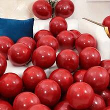 20pcs/50pcs/100pcs Large Red Round Latex Balloons - Vibrant And Romantic Decoration For Valentine's Day, Wedding, Birthday Celebrations - Red - View 1
