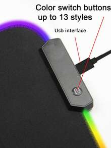 LED Backlit RGB Gaming Mouse Pad,Black, With Light Bar, Suitable For Computer/Laptop Office - Black - View 6