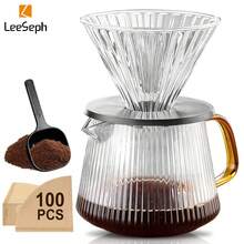 Pour Over Coffee Brewer Set, Includes Coffee Scoop And Filter Paper, 23.6OZ/700ML Glass Coffee Server With Glass Coffee Filter/Brewer, Home Or Office Drip Coffee Maker Set, 1-6 Cups - Multicolor - View 7