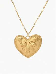 Vandermere Unique Exaggerated Heart, Sun, Face Design Pendant Necklace, Stainless Steel Jewelry Accessory - Necklace - View 11