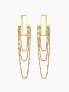 Vandermere 1 Pair Of Elegant And Unique 18K Gold Tassel Earrings, Vintage Western Style Design - Yellow Gold - View 7