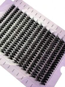 0.05mm Fine Hot Melt Cluster False Eyelashes 9-16mm Mixed Length Faux Mink Hair Eyelash Extensions 3D Russian Volume Single Cluster False Eyelashes Black Makeup Eyelashes Purple Box - D - View 2