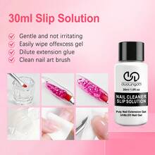 7PCS/Set 15ml Poly Extension Gel Set Nail Art Polygels Kit Clear White Pink Color Nail UV Gel Tip Form Acrylic Nail Gel Slice Brush Kit With 20pcs Nail Extension Molds Nails - Multicolor - View 4