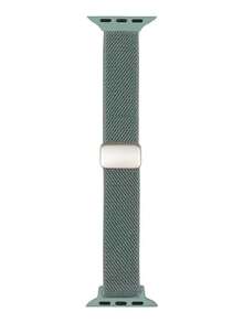 尼龍布料磁吸扣 錶帶，適用 38/40/41/42/44/45/46/49mm Ultra SE Series 1-11，可調節透氣快拆式錶帶，女款夏季配件，相容 錶帶，綠色 - 松針綠 - 查看 4
