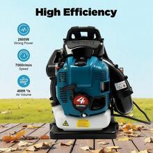Backpack Leaf Blower 4 Stroke - Gas Powered Blower, Choke Switch, Fuel Funnel And Spoon Included, For Yard, Lawn, Garden, Blue - Default - View 6