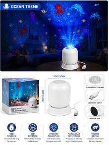 USB-Powered Dynamic LED Projection Light: Features 5 Themes (Halloween, Christmas, Ocean, Snowflake, Soccer) And Dynamic Rotating Projection-Perfect For Game Rooms, Bedrooms, Home Theaters, And More. - View 9