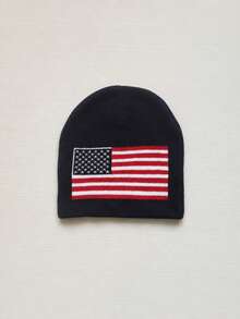 1pc Unisex Flag Knit Hat, Back To School Season USA & UK Pattern Knit Hat, Warm Street Style Winter Accessory, Unisex - Multicolor - View 11
