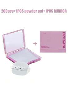 200/100 Peças Papel Absorvente de Óleo Facial + Puff de Pó Quadrado + 1 Espelho, Absorvente de Óleo e Controlador de Óleo, Copo Absorvente de Óleo Facial Refrescante e Portátil, Pode Absorver Óleo Facial em Excesso, Adequado para Homens, Mulheres, Iniciantes, Produto de Cuidados com a Pele - Multicolorido - Visão 13