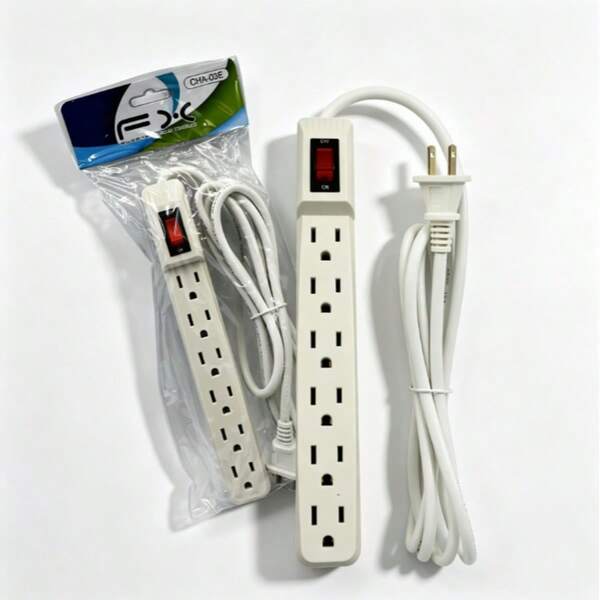 Regleta multifuncional con apagado central para familias con niños, multicontacto segura que evita riesgos eléctricos, compatible con celulares, laptops, consolas y electrodomésticos pequeños, cable flexible anti roturas