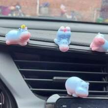 6 piezas Decoración de tablero de coche con hipopótamos lindos. Adornos de animales lindos para coche, adecuados para la decoración de la consola central del coche, se pueden combinar con el espejo retrovisor para la decoración interior del coche. Decoraciones lindas y encantadoras, adecuadas para uso en el hogar, jardín y oficina, pequeños regalos para días festivos - A - Ver 5