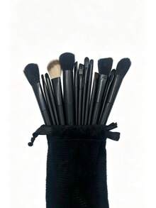 13pcs Makeup Brush Set With Storage Bag, Suitable For All Black Makeup Tools And Brushes, Fine Brush Head Design, Soft Bristles, Ideal Gift For Global Holidays - None - View 8
