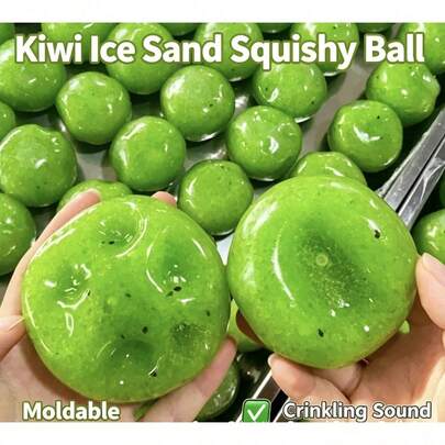 1pc Kiwi Smoothie Handmade Squishy, Moldable Non-Rebound Ice Slush Squeeze Ball, DIY Stress Relief Vent Toy For Adults