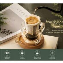 50/100/200pcs Optional Fine Filter Paper, Thick Tear-Resistant Material, Stable Hanging Ear Design, Fast Drip Filtration, Brings Rich And Pure Coffee Flavor, Suitable For Office Breaks, Outdoor Camping, Travel And Daily Home Brewing - Coffee and Tea Filters - View 5
