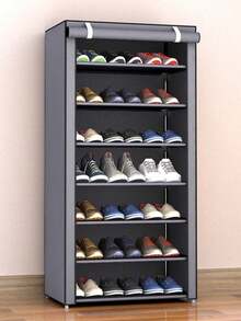 1pc Dust-Proof Shoe Rack With Cover, Space-Saving Storage Shelf, Improve Space Utilization, Sturdy And Stylish Structure, Easy To Assemble And Disassemble, Portable, Suitable For Living Room, Bedroom, Entrance, Office, Home, Multi-Layer Storage, Holiday Gift - Multicolor - View 4