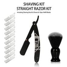 Perlengkapan Cukur Jenggot Pria dengan Pisau Cukur Lurus & Kuas untuk Perawatan Halus, Set Cukur Premium + 10 Mata Pisau - Sisir jenggot + sikat jenggot - View 12