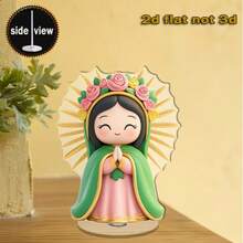 1/2件裝 旋轉式壓克力桌面裝飾品，瓜達露佩聖母西班牙宗教圖標，聖誕節禱告室雕像，西班牙天主教節日裝飾禮品，2D聖誕裝飾 - 旋轉擺件 - 查看 9