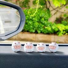 Bộ 4 món trang trí cừu nhỏ dễ thương sáng tạo cho taplo ô tô, bàn làm việc, màn hình máy tính, phụ kiện decor nội thất xe và văn phòng, quà tặng lễ hội DIY - Cừu dễ thương - Xem 7