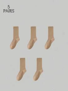 1/5/10 Pasang Kaos Kaki Minimalis Netral Musim Gugur yang Dapat Ditumpuk, Kaos Kaki Longgar Serbaguna untuk Pelajar, Kembali ke Sekolah - MultiWarna - View 14