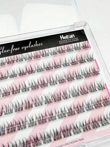 72 Clusters Self-Adhesive Three-Panel Fishtail Segmented False Eyelashes, Beginner Friendly, Built-In Adhesive NoExtra Glue, Soft Light Fibers, Naturally Lengthen Eyes, Ideal For Daily Commute, Dating & Casual Glam Eye Makeup For Lazy Makeup Starters - View 7