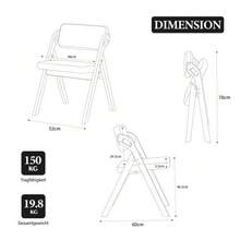 Solid Wood (Beech) Folding Chairs With Padded Seats, Stackable Dining Chairs, Suitable As Extra Seating For Kitchen, Office, Wedding, Party, Picnic - Grey - View 11