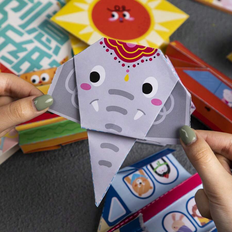 1 Set Handmade Origami Colorful Paper Set, Creative DIY Fun Origami Book, Develop Thinking Ability And Hand-Eye Coordination, Best Gift For Friends And Besties - Multicolor - View 1