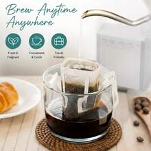 50/100/200pcs Optional Fine Filter Paper, Thick Tear-Resistant Material, Stable Hanging Ear Design, Fast Drip Filtration, Brings Rich And Pure Coffee Flavor, Suitable For Office Breaks, Outdoor Camping, Travel And Daily Home Brewing - Coffee and Tea Filters - View 1