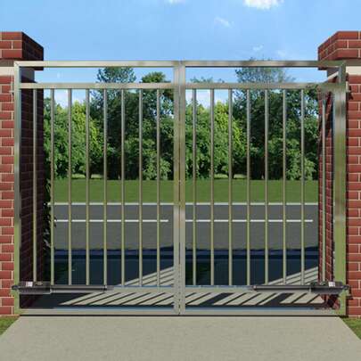 Dual Swing Gate Opener Heavy Duty Automatic Gate Opener Up To 660lbs & 18ft Long Gate AC Powered 50W Automatic Gate Openers With Remote Complete Kit Push/Pull-To-Open Dual Gate Opener 16mm/S