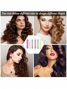 10 Sets Permanent Hair Roller Set - Create Natural Waves And Curls With 8 Different Sizes - Perfect For DIY Hairstyles And Styling, Suitable For Long, Medium And Short Hair. Hair Salon Cold Perm Hair Rollers, Salon Perming Rollers With Caps, Plastic Rubber Perming Rods - Multicolor - View 8