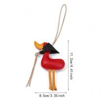 Duck Leather Keychain Ins Style Cute Backpack Charm Accessory Versatile Leather Keyring Couple Small Gift, Bag Pendant, Fashionable Versatile Accessory, Beach Style Decoration, Suitable For Couple Gift, Holiday Gift, Graduation Gift, Birthday Gift, Back To School Gift - Multicolor - View 6