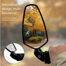 2Pcs Multi-Function Bicycle Handlebar End Mirror 360° Rotating Adjustable High Definition Rearview Mirror Universal For Road Bike Motorcycle Bicycle - Multicolor - View 2