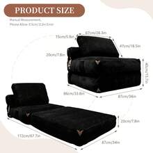 Modern Single-Seater Sofa With Integrated Storage And Elegant Tassel Details For A Cozy Home Space - 黑色 + 法蘭絨 - 查看 8