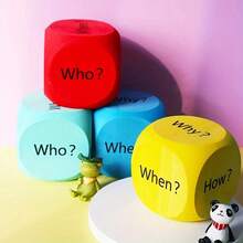 1pc/Set Question Word Dice Teaching Tool, Teacher Classroom Questioning, Interactive Entertainment, Reading Comprehension Prop, Large Dice, EVA Material - Multicolor - View 6
