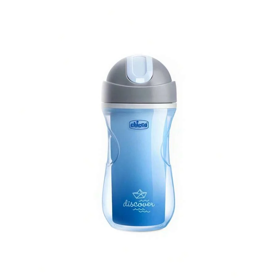 Chicco OUTLET: كوب شيكو Mix & Match الرياضي الحراري، زجاجة بلاستيكية ، 14 شهر+، أزرق، 266 مل - قشة سيليكون ناعمة، بطانية قابل للطي - الأزرق - مشاهدة 1
