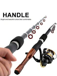 Ultra-Short Telescopic Lure Fishing Rod, Casting Rod, Boat Rod, Portable Small Sea Fishing Rod Tackle Set, Suitable For Multiple Water Bodies, Easy To Use - Multicolor - View 8