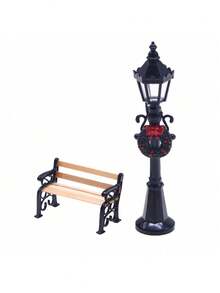 Miniature Park Bench Model, Mini Garden Accessories, Mini Garden Scene Decor Elements, Exquisite Craftsmanship, Mini Home Decor, Gift Collection For Enthusiasts And Hobbyists, Christmas, Halloween - Multiple Styles - View 8
