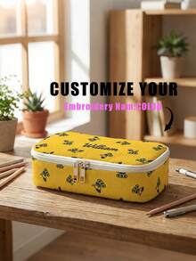 1pc Customized Embroidered Name Pencil Case, Can Be Customized According To Your Unique Design, Perfect For Children To Store Pencils, Print Your Own Name Or Print Your Sister's And Classmates' Names As Gifts For Them - Multicolor - View 4