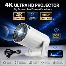 Smart Mini Projector, 1280*720P Native Support 4K Android 11, Equipped With Bluetooth 5.0 And Dual-Band WiFi 6, 300 ANSI Allwinner H713 Chip, Portable Outdoor Home Theater, Includes Screen And Remote Control, Suitable For Movie Night, Home And Office Use - EU C Type Plug(220-240V) - View 14
